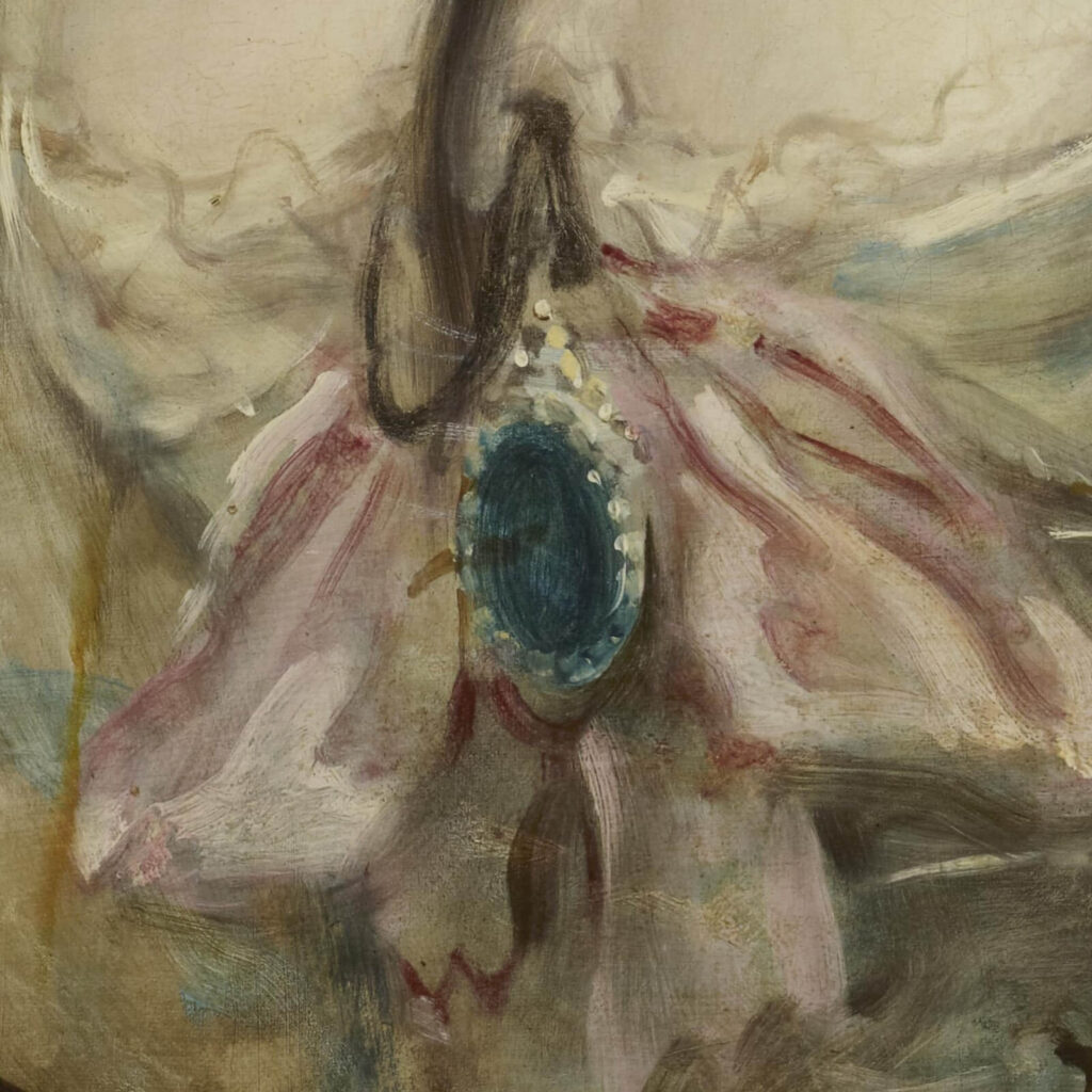 Thomas Gainsborough, Grace Dalrymple Elliott, ca. 1782, Frick Collection, New York City. Enlarged Detail of Jewel.