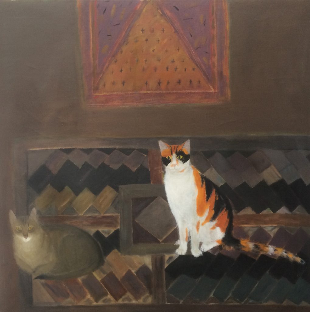 Elizabeth Blackadder: Elizabeth Blackadder, Cats on a Kelim, 1978, Brighton and Hove Museums, Brighton, UK.
