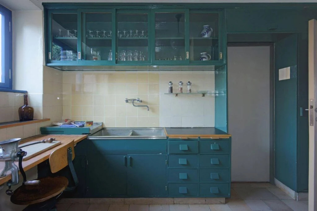 Women Interior Designers: Women Interior Designers: Margarete Schutte Lihotzky, The Frankfurt Kitchen, 1926, Frankfurt, Germany. Reconstruction of the Frankfurt Kitchen MAK Vienna Museum, Vienna, Austria.