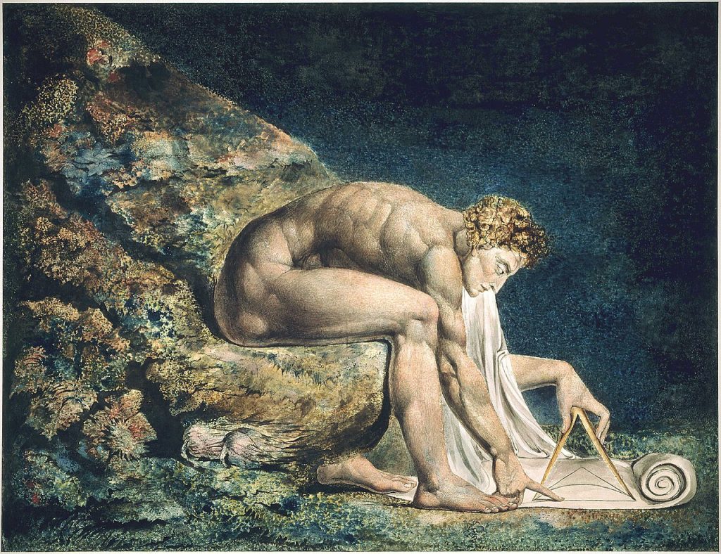 Romanticism: William Blake, Newton, 1795-1805, Tate, London, UK.